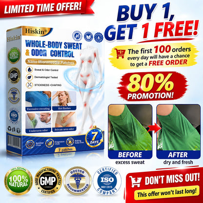 Hiskin® 2-in-1 Advanced Sweat Control & Deodorant Microneedle Patches — For All Genders · Aluminum-Free · Natural Odor Control