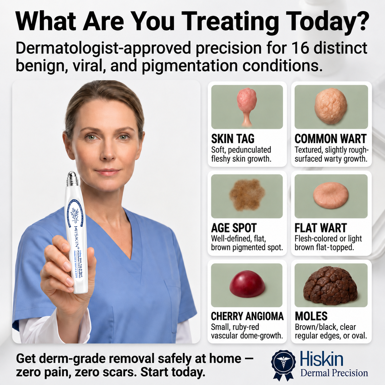 𝐇𝐈𝐒𝐊𝐈𝐍®👩‍⚕️【30%OFF only today】 𝟕-𝐃𝒂𝘆 𝐒𝗸𝐢𝐧 𝐓𝒂𝗴 & 𝐒𝐩𝙤𝐭 𝐄𝐫𝒂𝐬𝙚𝐫 Painless & Scar-Free Advanced Imperfection Removal Rollerball Pen