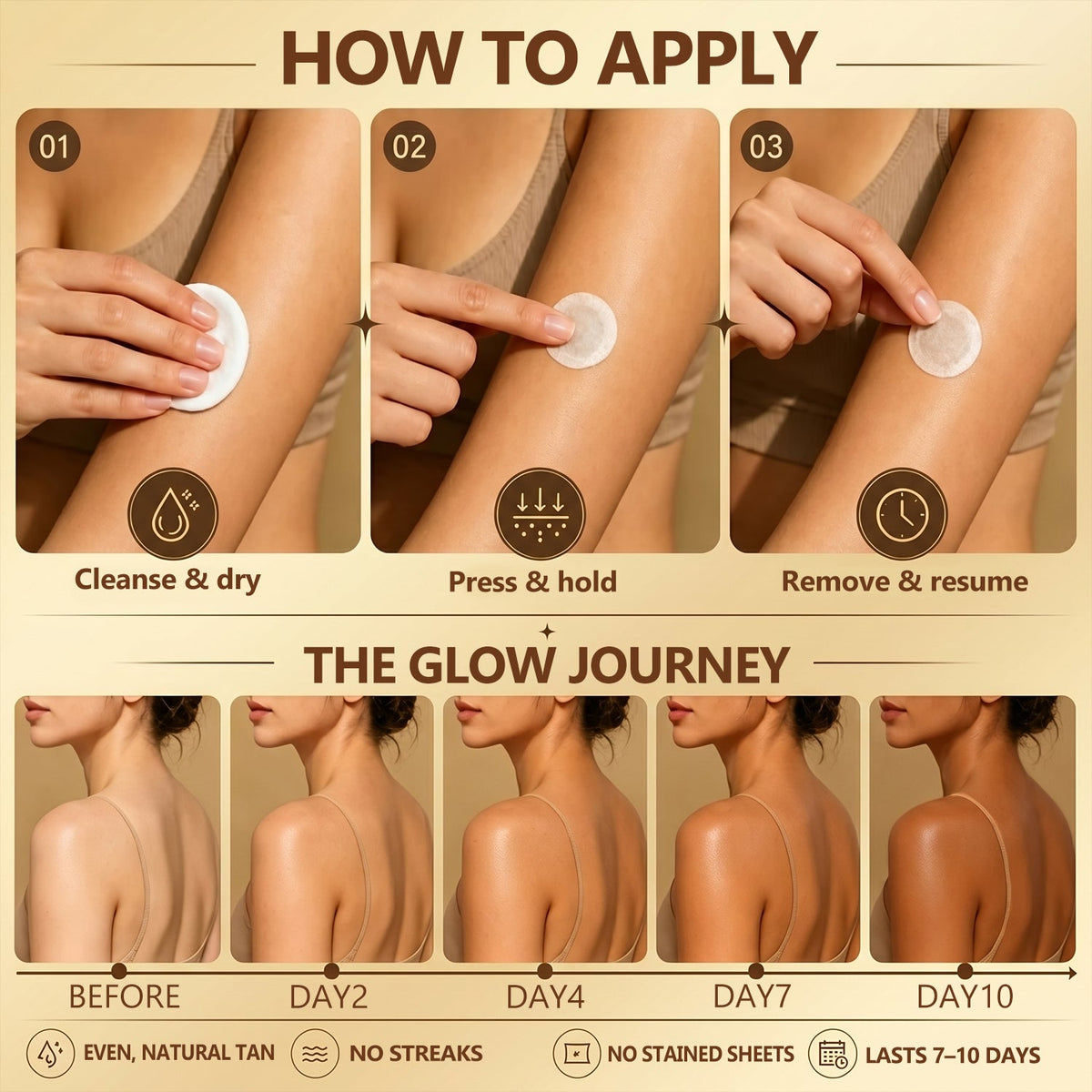 ☀️ Hiskin® Sunless Bronze Tanning Microneedle Patch | One Patch Daily · Gradual Bronze Glow Over 2–4 Weeks ✅ No UV, No Orange, No Streaks, No DHA, No Mess.