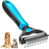 Double-Sided Pet Deshedding Brush – Dematting Undercoat Rake for Dogs and Cats