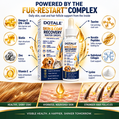 DOTALE™ Skin & Coat Recovery Water Drops for Dogs and Cats