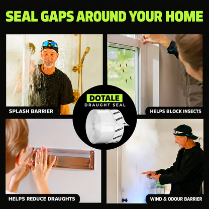 Door and window gap sealing applications for DOTALE draught seal tape