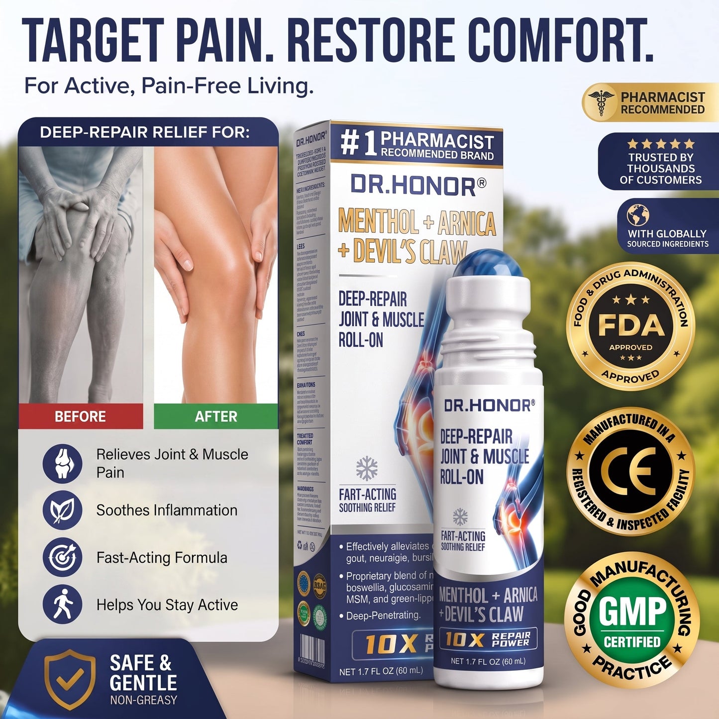 𝐃𝐑.𝐇𝐎𝐍𝐎𝐑® 𝗠𝗲𝗻𝘁𝗵𝗼𝗹 · 𝗔𝗿𝗻𝗶𝗰𝗮 × 𝗗𝗲𝘃𝗶𝗹’𝘀 𝗖𝗹𝗮𝘄 10-𝐢𝐧-𝟏 𝐀𝐝𝐯𝐚𝐧𝐜𝐞𝐝 𝐉𝐨𝐢𝐧𝐭 & 𝐌𝐮𝐬𝐜𝐥𝐞 𝐑𝐞𝐩𝐚𝐢𝐫 𝐑𝐨𝐥𝐥-𝐎𝐧 (𝐅𝐚𝐬𝐭-𝐀𝐜𝐭𝐢𝐧𝐠 𝐒𝐨𝐨𝐭𝐡𝐢𝐧𝐠 𝐑𝐞𝐥𝐢𝐞𝐟) | 𝐅𝐨𝐫 𝐎𝐬𝐭𝐞𝐨𝐚𝐫𝐭𝐡𝐫𝐢𝐭𝐢𝐬, 𝐆𝐨𝐮𝐭, 𝐍𝐞𝐮𝐫𝐚𝐥𝐠𝐢𝐚, 𝐁𝐮𝐫𝐬𝐢𝐭𝐢𝐬, 𝐒𝐰𝐞𝐥𝐥𝐢𝐧𝐠 & 𝐄𝐝𝐞𝐦𝐚 | 𝐅𝐚𝐬𝐭-𝐀𝐛𝐬𝐨𝐫𝐛𝐢𝐧𝐠, 𝐍𝐨𝐧-𝐆𝐫𝐞𝐚𝐬𝐲, 𝐍𝐨-𝐌𝐞𝐬𝐬, 𝐓𝐚𝐫𝐠𝐞𝐭𝐞𝐝 𝐀𝐩𝐩𝐥𝐢𝐜𝐚𝐭𝐢𝐨𝐧