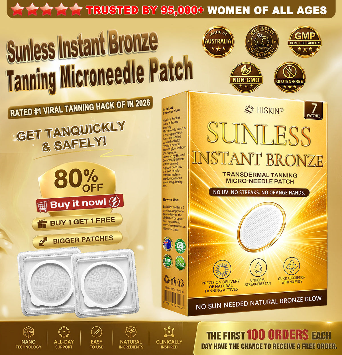 Hiskin® Sunless Bronze Patches