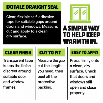 DOTALE draught seal tape clear finish and cut-to-fit features