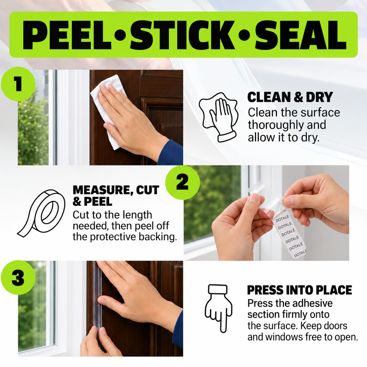 How to clean, cut, peel and apply DOTALE draught seal tape