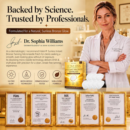 ☀️ Hiskin® Sunless Bronze Tanning Microneedle Patch | One Patch Daily · Gradual Bronze Glow Over 2–4 Weeks ✅ No UV, No Orange, No Streaks, No DHA, No Mess.