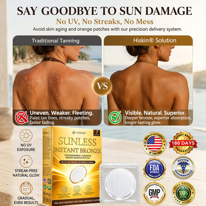 ☀️ Hiskin® Sunless Bronze Tanning Microneedle Patch | One Patch Daily · Gradual Bronze Glow Over 2–4 Weeks ✅ No UV, No Orange, No Streaks, No DHA, No Mess.