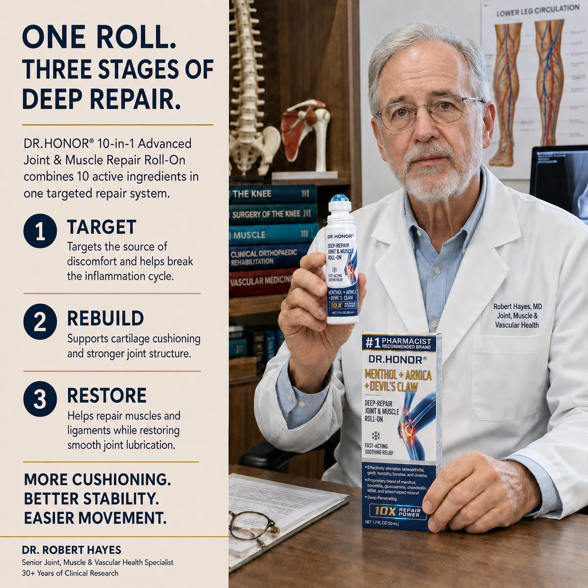 Doctor presenting the DR.HONOR three-stage repair system