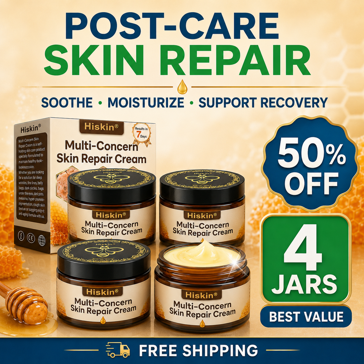 【EXCLUSIVE POST-CARE OFFER】 Target the Spot. Then Help Skin Look Smooth Again. HISKIN® Multi-Concern Skin Repair Cream