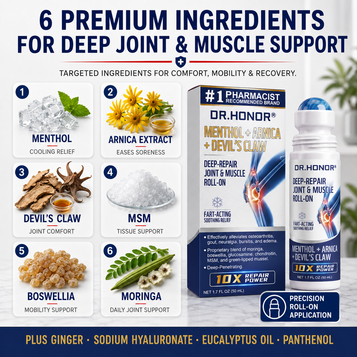 𝐃𝐑.𝐇𝐎𝐍𝐎𝐑® 𝗠𝗲𝗻𝘁𝗵𝗼𝗹 · 𝗔𝗿𝗻𝗶𝗰𝗮 × 𝗗𝗲𝘃𝗶𝗹’𝘀 𝗖𝗹𝗮𝘄 10-𝐢𝐧-𝟏 𝐀𝐝𝐯𝐚𝐧𝐜𝐞𝐝 𝐉𝐨𝐢𝐧𝐭 & 𝐌𝐮𝐬𝐜𝐥𝐞 𝐑𝐞𝐩𝐚𝐢𝐫 𝐑𝐨𝐥𝐥-𝐎𝐧 (𝐅𝐚𝐬𝐭-𝐀𝐜𝐭𝐢𝐧𝐠 𝐒𝐨𝐨𝐭𝐡𝐢𝐧𝐠 𝐑𝐞𝐥𝐢𝐞𝐟) | 𝐅𝐨𝐫 𝐎𝐬𝐭𝐞𝐨𝐚𝐫𝐭𝐡𝐫𝐢𝐭𝐢𝐬, 𝐆𝐨𝐮𝐭, 𝐍𝐞𝐮𝐫𝐚𝐥𝐠𝐢𝐚, 𝐁𝐮𝐫𝐬𝐢𝐭𝐢𝐬, 𝐒𝐰𝐞𝐥𝐥𝐢𝐧𝐠 & 𝐄𝐝𝐞𝐦𝐚 | 𝐅𝐚𝐬𝐭-𝐀𝐛𝐬𝐨𝐫𝐛𝐢𝐧𝐠, 𝐍𝐨𝐧-𝐆𝐫𝐞𝐚𝐬𝐲, 𝐍𝐨-𝐌𝐞𝐬𝐬, 𝐓𝐚𝐫𝐠𝐞𝐭𝐞𝐝 𝐀𝐩𝐩𝐥𝐢𝐜𝐚𝐭𝐢𝐨𝐧