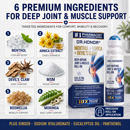 𝐃𝐑.𝐇𝐎𝐍𝐎𝐑® 𝗠𝗲𝗻𝘁𝗵𝗼𝗹 · 𝗔𝗿𝗻𝗶𝗰𝗮 × 𝗗𝗲𝘃𝗶𝗹’𝘀 𝗖𝗹𝗮𝘄 10-𝐢𝐧-𝟏 𝐀𝐝𝐯𝐚𝐧𝐜𝐞𝐝 𝐉𝐨𝐢𝐧𝐭 & 𝐌𝐮𝐬𝐜𝐥𝐞 𝐑𝐞𝐩𝐚𝐢𝐫 𝐑𝐨𝐥𝐥-𝐎𝐧 (𝐅𝐚𝐬𝐭-𝐀𝐜𝐭𝐢𝐧𝐠 𝐒𝐨𝐨𝐭𝐡𝐢𝐧𝐠 𝐑𝐞𝐥𝐢𝐞𝐟) | 𝐅𝐨𝐫 𝐎𝐬𝐭𝐞𝐨𝐚𝐫𝐭𝐡𝐫𝐢𝐭𝐢𝐬, 𝐆𝐨𝐮𝐭, 𝐍𝐞𝐮𝐫𝐚𝐥𝐠𝐢𝐚, 𝐁𝐮𝐫𝐬𝐢𝐭𝐢𝐬, 𝐒𝐰𝐞𝐥𝐥𝐢𝐧𝐠 & 𝐄𝐝𝐞𝐦𝐚 | 𝐅𝐚𝐬𝐭-𝐀𝐛𝐬𝐨𝐫𝐛𝐢𝐧𝐠, 𝐍𝐨𝐧-𝐆𝐫𝐞𝐚𝐬𝐲, 𝐍𝐨-𝐌𝐞𝐬𝐬, 𝐓𝐚𝐫𝐠𝐞𝐭𝐞𝐝 𝐀𝐩𝐩𝐥𝐢𝐜𝐚𝐭𝐢𝐨𝐧