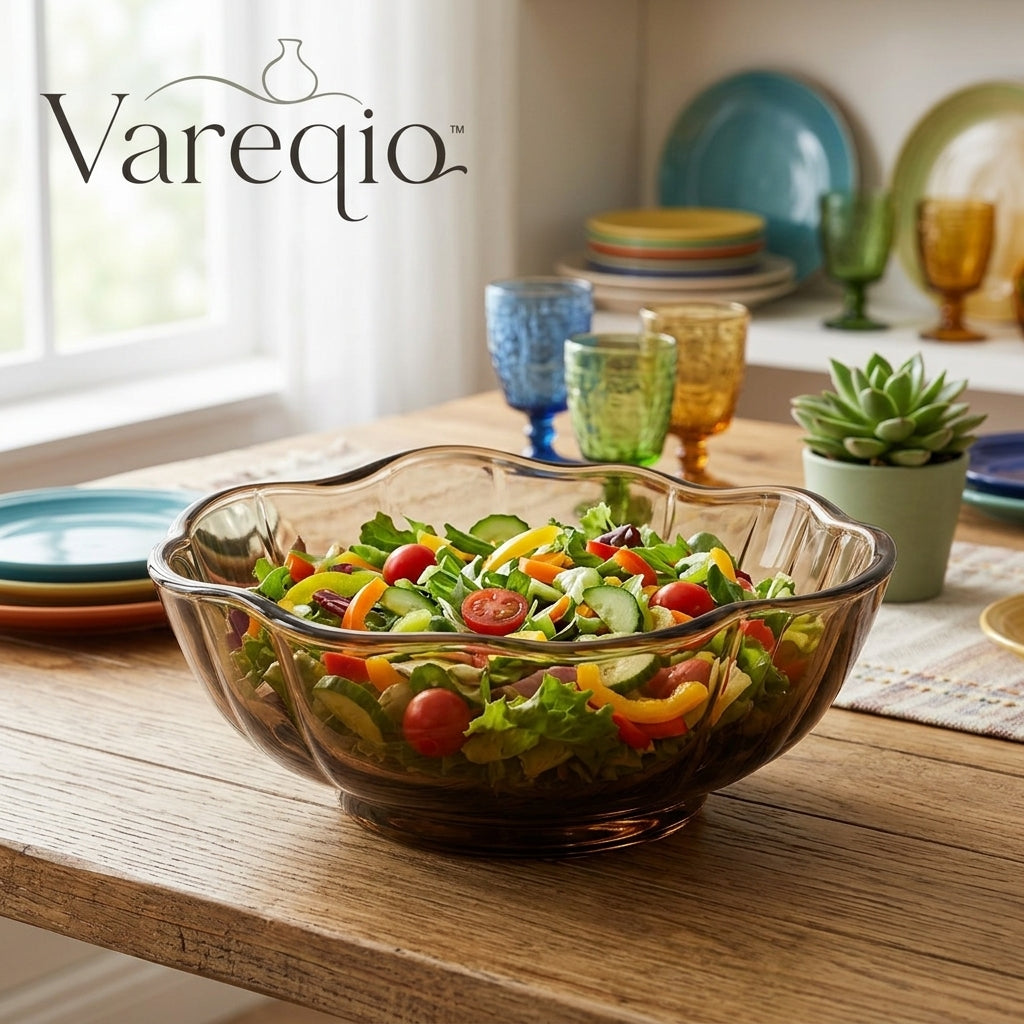Vareqio™ Bellora Smoked Glass Serving Bowl