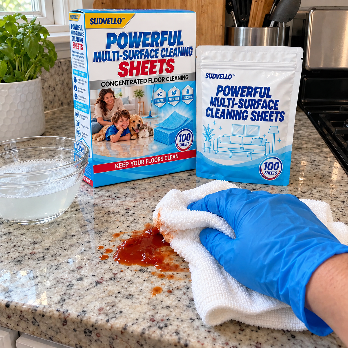 🔥SUDVELLO™ Powerful Multi-Surface Cleaning Sheets — For Tough Stains, Stubborn Dirt & Pet Urine Odors