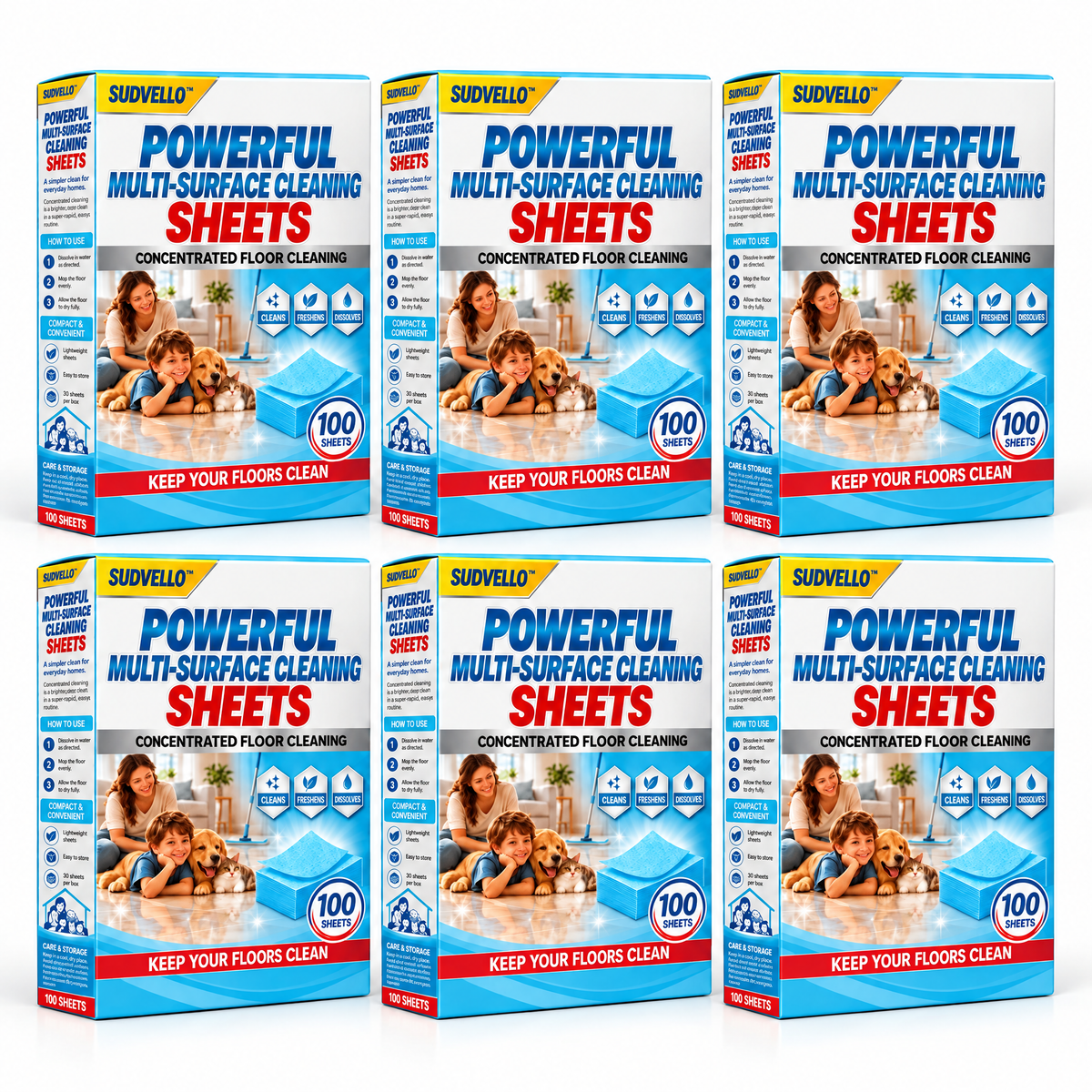 🔥SUDVELLO™ Powerful Multi-Surface Cleaning Sheets — For Tough Stains, Stubborn Dirt & Pet Urine Odors